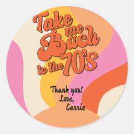 Bach till 70-talet Retro Groovy Sunset Bachelorett Runt Klistermärke