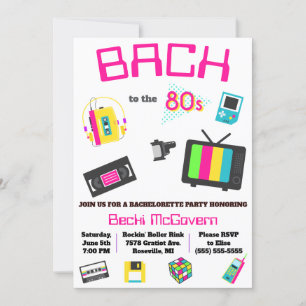 Bach till 80-talet Bachelorette Party Inbjudningar