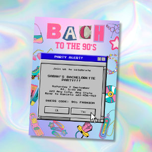Bach till 90:s Retro Bachelorette-parti Inbjudningar