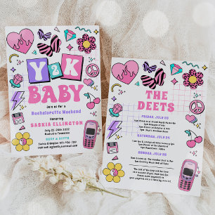 Bach till 90-talet Y2K Bachelorette Helg Itinerary Inbjudningar