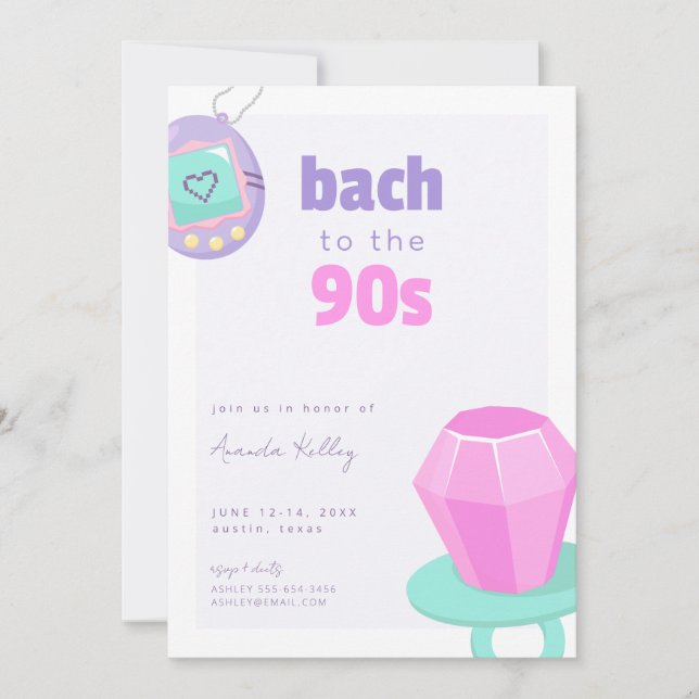 Bach till 90-talets inbjudan till Bachelorette Hel (Framsida)
