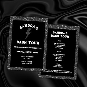 Bach Tour Black Rock and roll Bachelorette Helg Inbjudningar