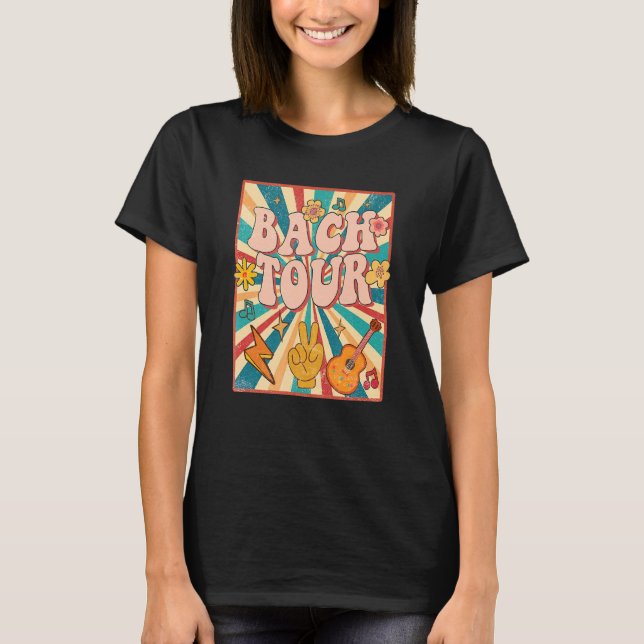 Bach Tour Retro 60-70-tals tema brudtärna Sjunger  T Shirt (Framsida)