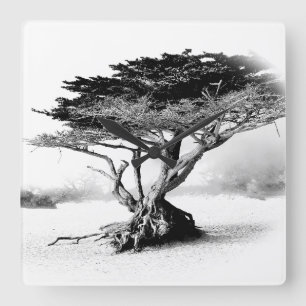 BACH TRÄD-väggklocka Fyrkantig Klocka