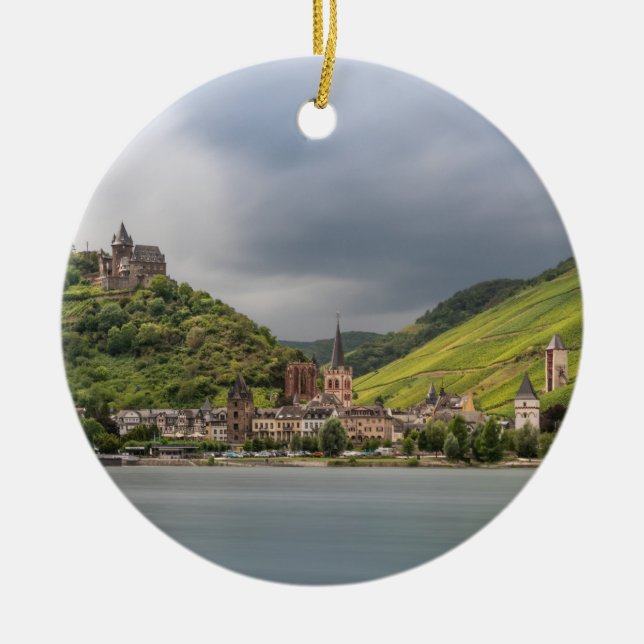 Bacharach am Rhein - Tyskland Julgransprydnad Keramik (Framsidan)