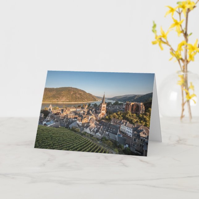 Bacharach am Rhein Tyskland Kort (Gul blomma)