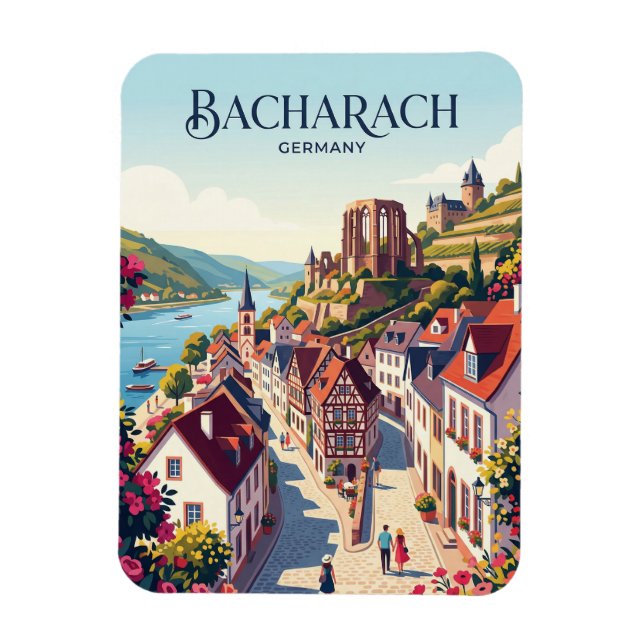 Bacharach Tyskland Magnet (Vertikal)