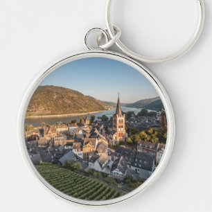 Bacharach Tyskland Rund Silverfärgad Nyckelring