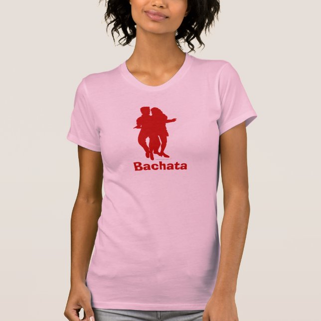 Bachata Bachata Latin Dancers Silhouette Rosa Te Tröja (Framsida)