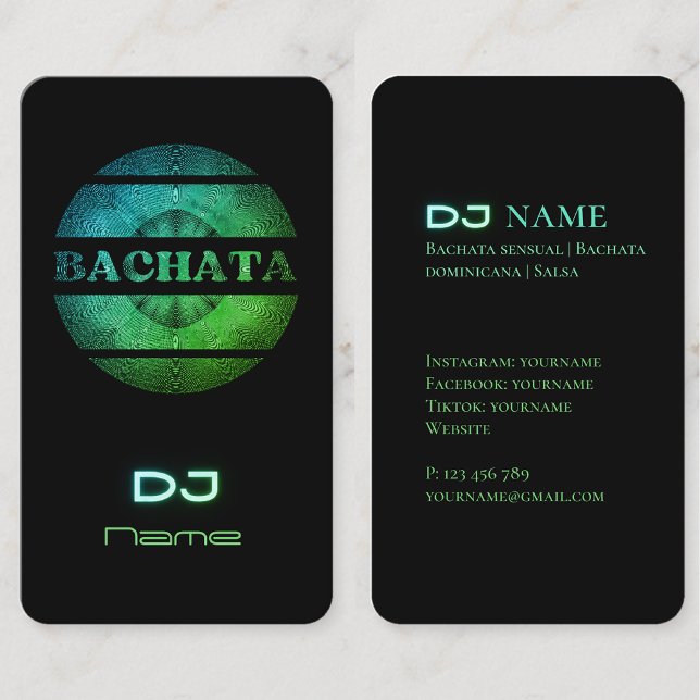 Bachata DJ-Affärskort Visitkort (Skapare uppladdad)