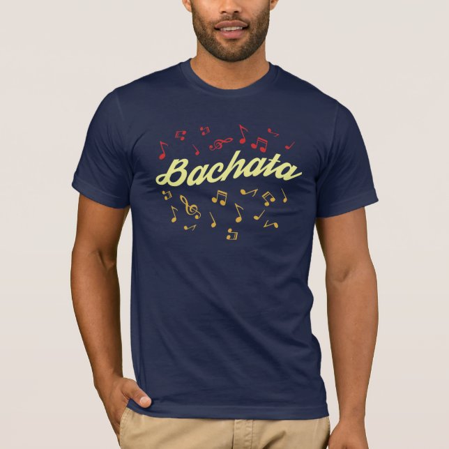 Bachata Musik noter Manar Apparatur för grundlägga T Shirt (Framsida)