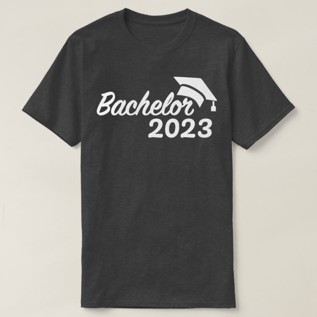Bachelor 2023 för studenten och student t shirt (Design framsida)