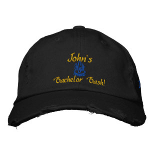 Bachelor Bash Black Broderad Keps