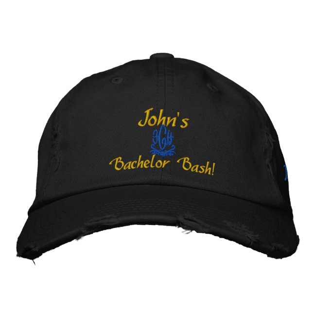 Bachelor Bash Black Broderad Keps (Framsida)