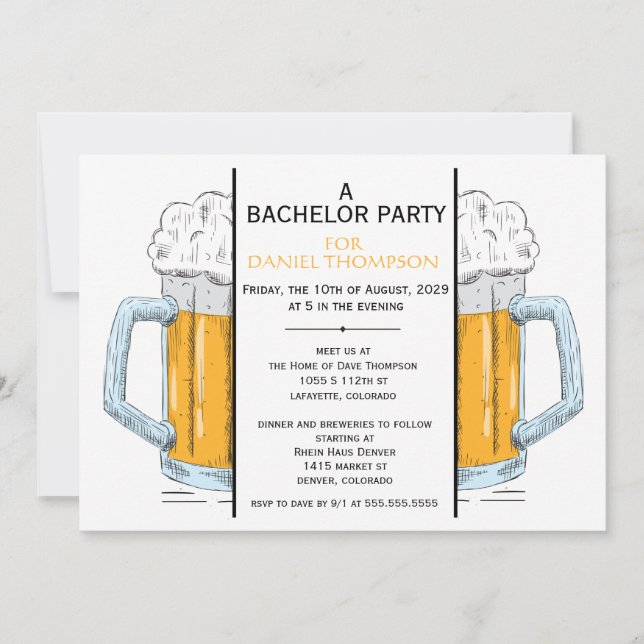 Bachelor Brew Party-inbjudan Inbjudningar (Framsida)
