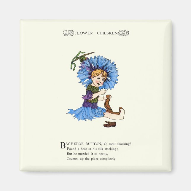 Bachelor Button Magnet (Framsidan)