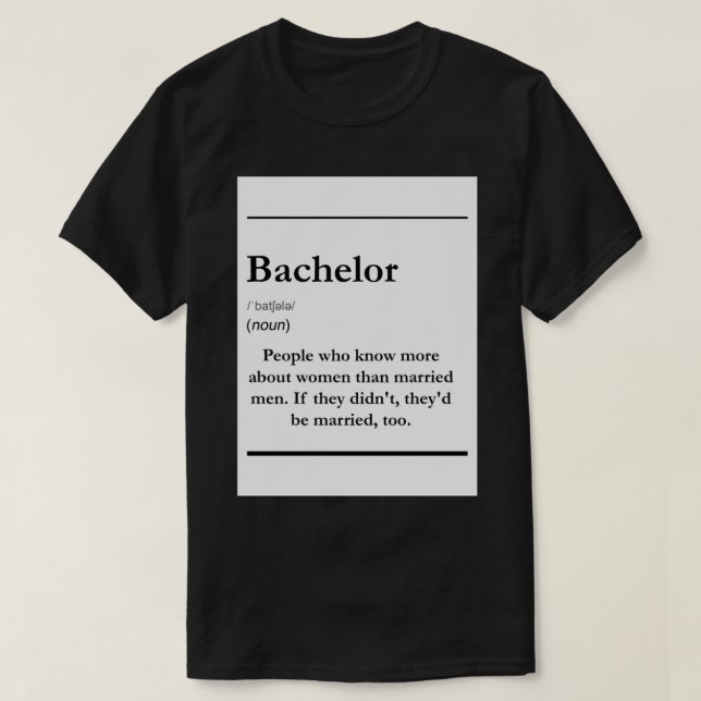 Bachelor - definition Sticker T Shirt (Design framsida)