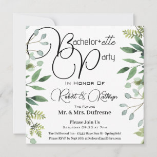 Bachelor+ette Party Foliage Inbjudningar