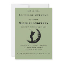 Bachelor Golf Helg Party-inbjudan