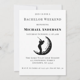 Bachelor Golf Helg Party-inbjudan Inbjudningar