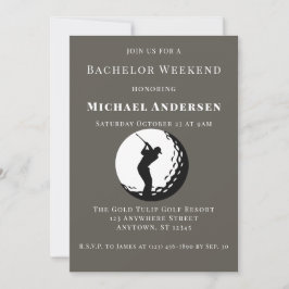 Bachelor Golf Helg Party-inbjudan Inbjudningar