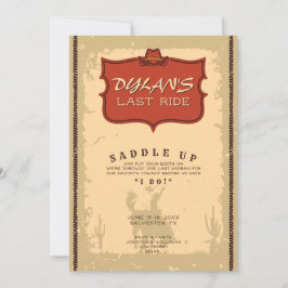 Bachelor Last Ride Western CowboyTexas Äventyr Inbjudningar