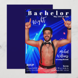 Bachelor Night Magazine Cover Inbjudningar