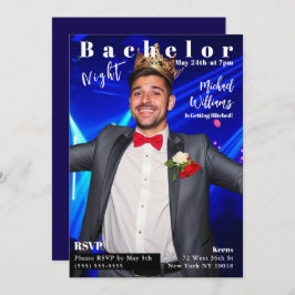 Bachelor Night Magazine Cover Inbjudningar