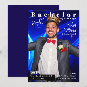 Bachelor Night Magazine Cover Inbjudningar