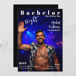 Bachelor Night Magazine Cover Inbjudningar