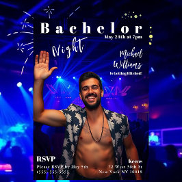 Bachelor Night Magazine Cover Inbjudningar