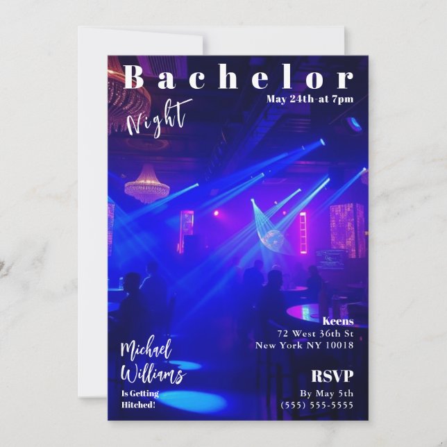 Bachelor Night Magazine Cover Inbjudningar (Framsida)