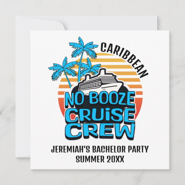 Bachelor NO SPRIT CRUISE CREW Destination Inbjudningar (Framsida)