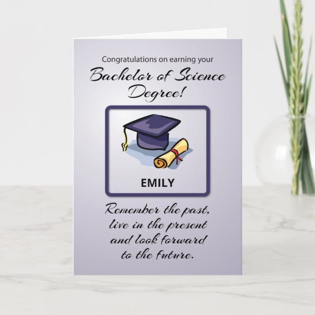 "Bachelor of Science Studenten", kom ihåg det förf Kort (Framsida)