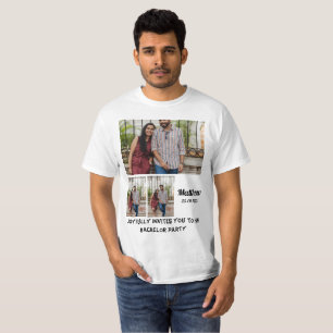 Bachelor Party anpassningsbar 3 Photo Collage T Shirt