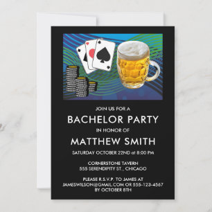 Bachelor Party Beer Poker Gambling Inbjudningar