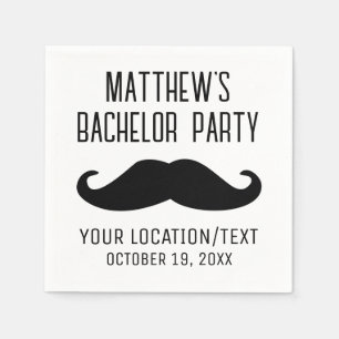 Bachelor Party Black Mustache Bröllop Pappersservett