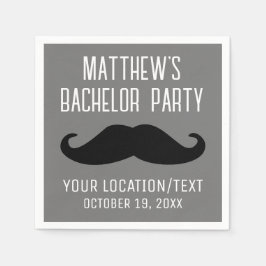 Bachelor Party Black Mustache Bröllop Pappersservett