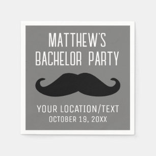 Bachelor Party Black Mustache Bröllop Pappersservett