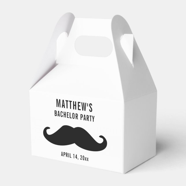 Bachelor Party Black Mustache Bröllop Presentaskar (Framsidan Sidan)