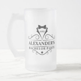 Bachelor Party Black Tie Frostat Ölglas