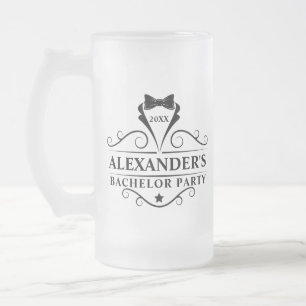 Bachelor Party Black Tie Frostat Ölglas
