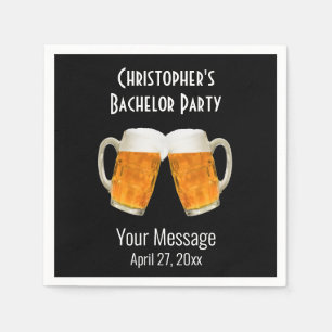 Bachelor Party Bröllop Beer Cheers Black Pappersservett