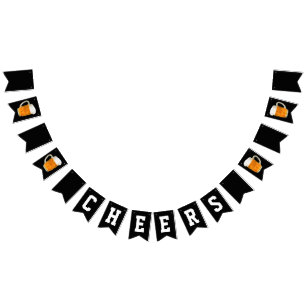 Bachelor Party Bröllop Beer Cheers Black Vimplar