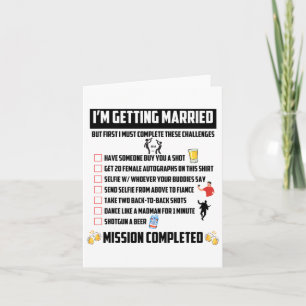 Bachelor Party Challenges - Funny Groom Challenge Kort
