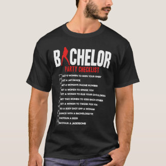 Bachelor Party Checklist friends T Shirt