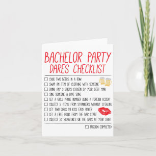 Bachelor Party Checklist Funny Bröllop Groom Kort