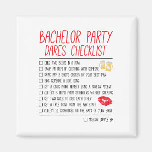 Bachelor Party Checklist Funny Bröllop Groom Magnet