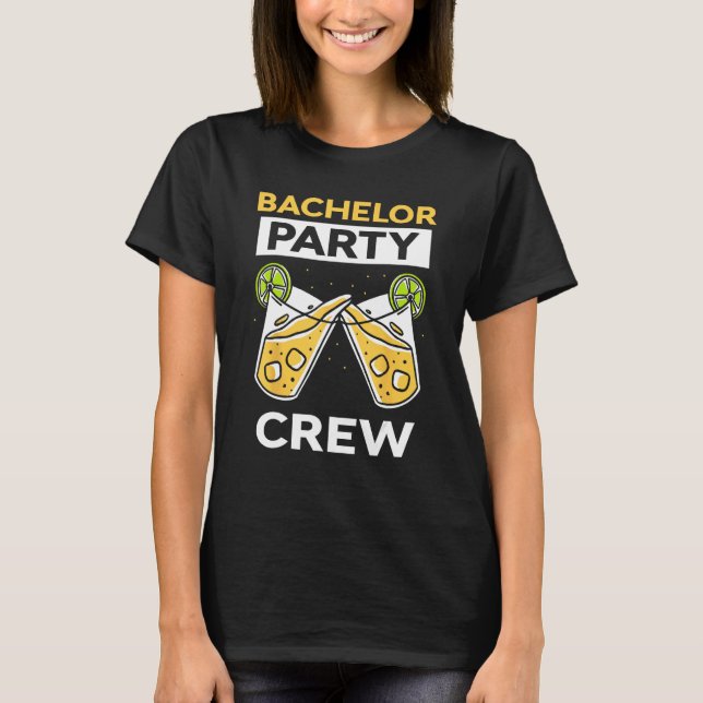 Bachelor Party Crew Bride Groom Team T Shirt (Framsida)