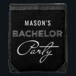 Bachelor Party Drawstring Backpack Gympapåse<br><div class="desc">De här personligerna är en perfekt för alla som går med dig på ditt bilparti äventyr! Fyll påsarna med snacks, vatten eller andra roligtar som du tänkor som grupp skulle kärlek. De skulle också kunna göra en underbar baksmällsats! Redigera enkelt namn! Kolla in hela vår Bachelor Party-samling om du vill...</div>